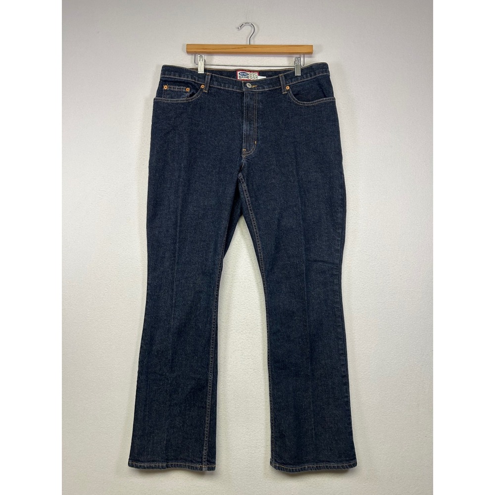 Y2K Old Navy Women 16 Long‎ Dark Wash Blue Bootcut Stretch Denim Jeans RN54023